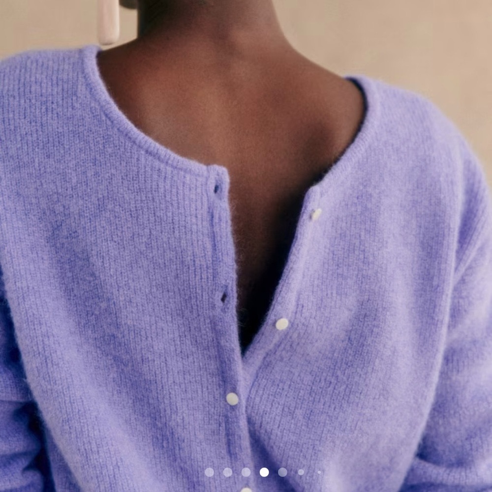Sezane Gaspard Cardigan Pastel Violet - Size S